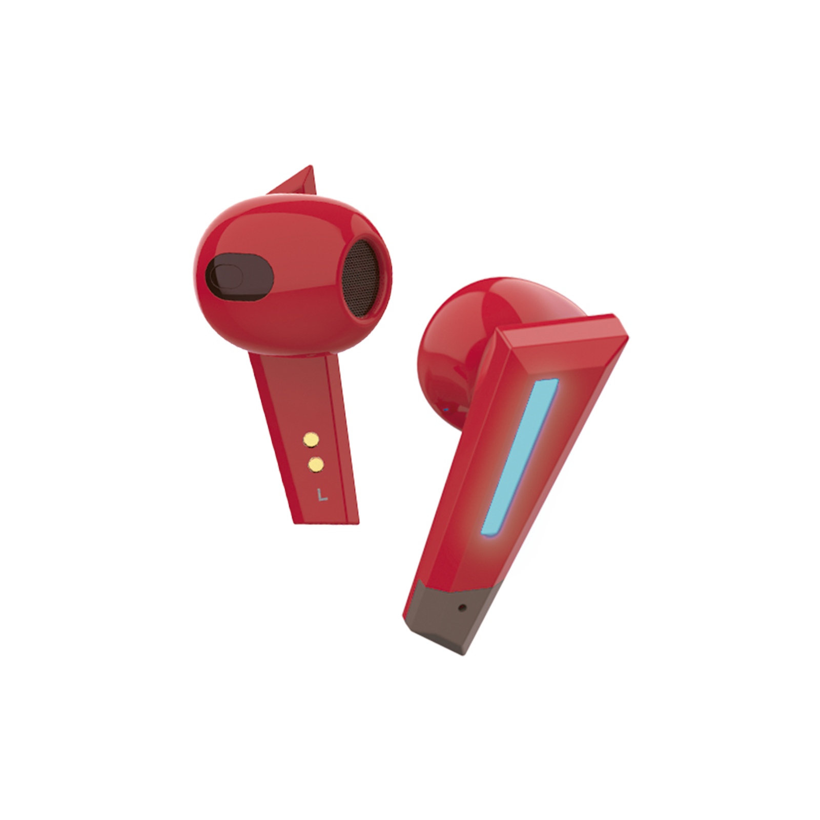 Auriculares rojos con luces LED bluetooth