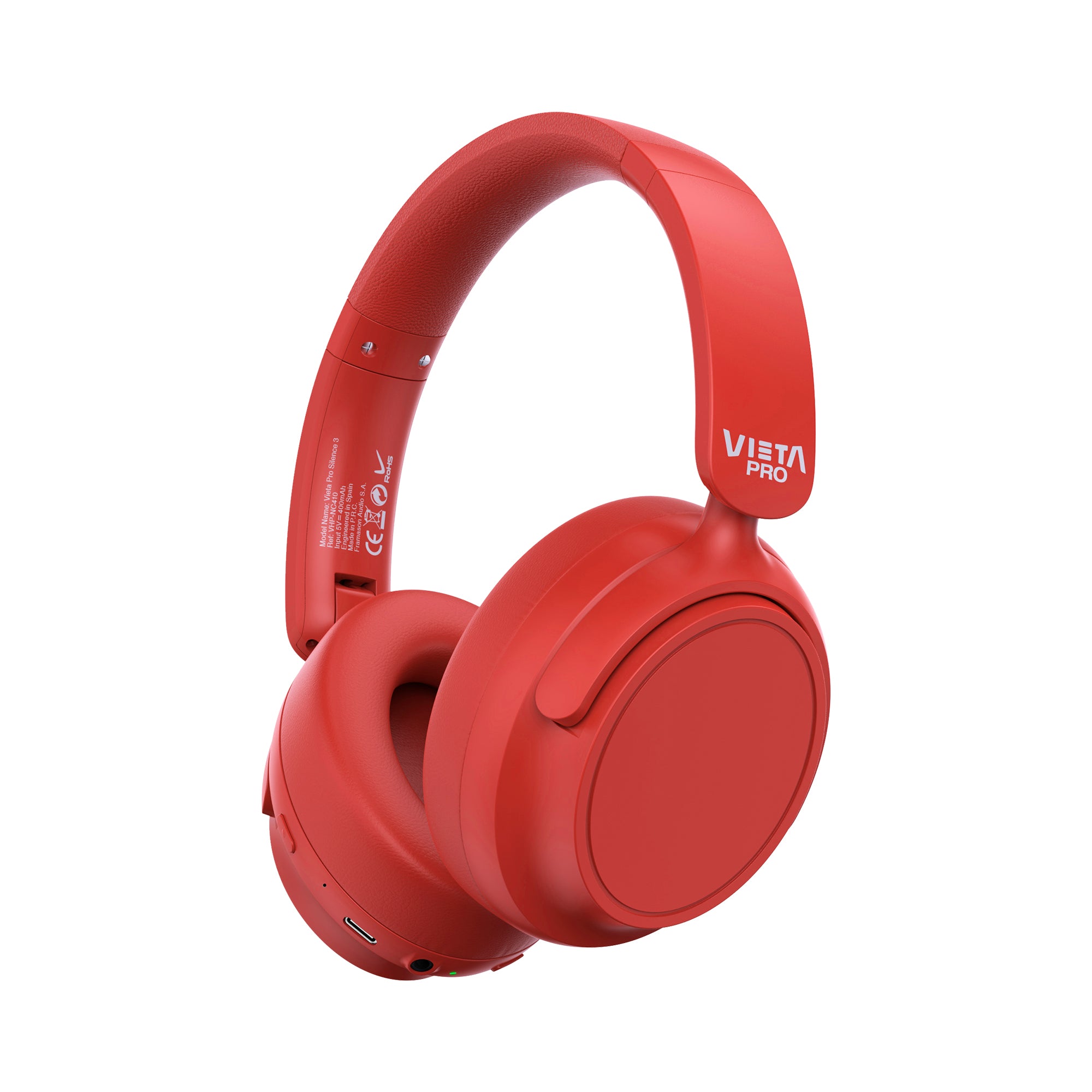 Silence 3 - Auriculares de Diadema Bluetooth con ANC Rojo