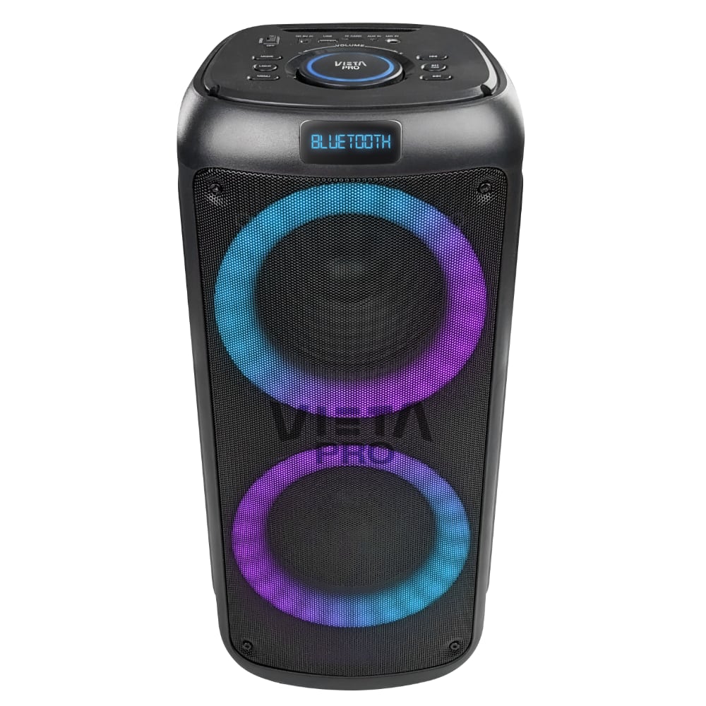 Party 2 – Leistungsstarker 100-W-Bluetooth-Lautsprecher mit RGB-LED-Leuchten und Karaoke-Mikrofon